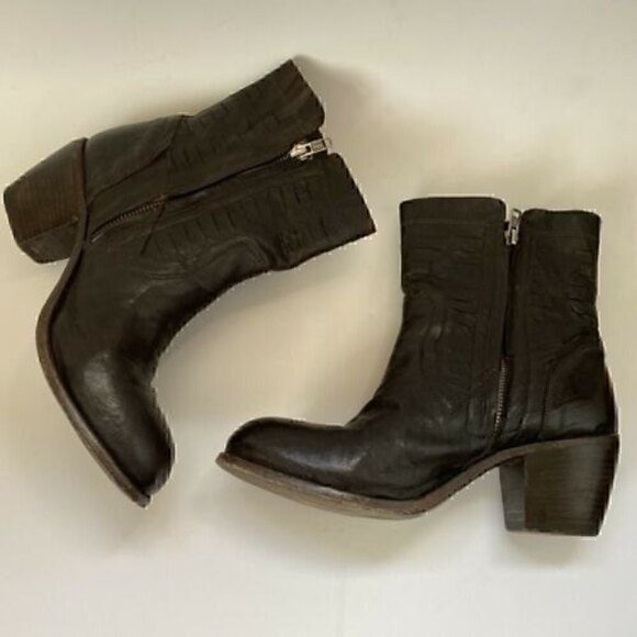 Bed Stu Cobbler Series Dark Brown Ankle boots Booties Size 9 Side Zip - Picture 10 of 10